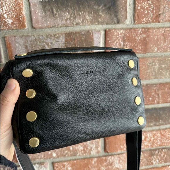 Hammitt Handbags - Hammitt Evan Crossbody small Black/Brushed Gold Red Zip